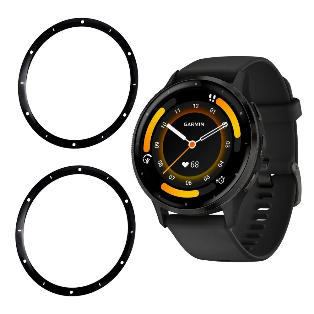 Garmin Venu 3 PMMA Plast Skjermbeskytter – Svart Kant v:343141 Garmin Venu 3 PMMA Plast Skjermbeskytter – Svart Kant v:343141