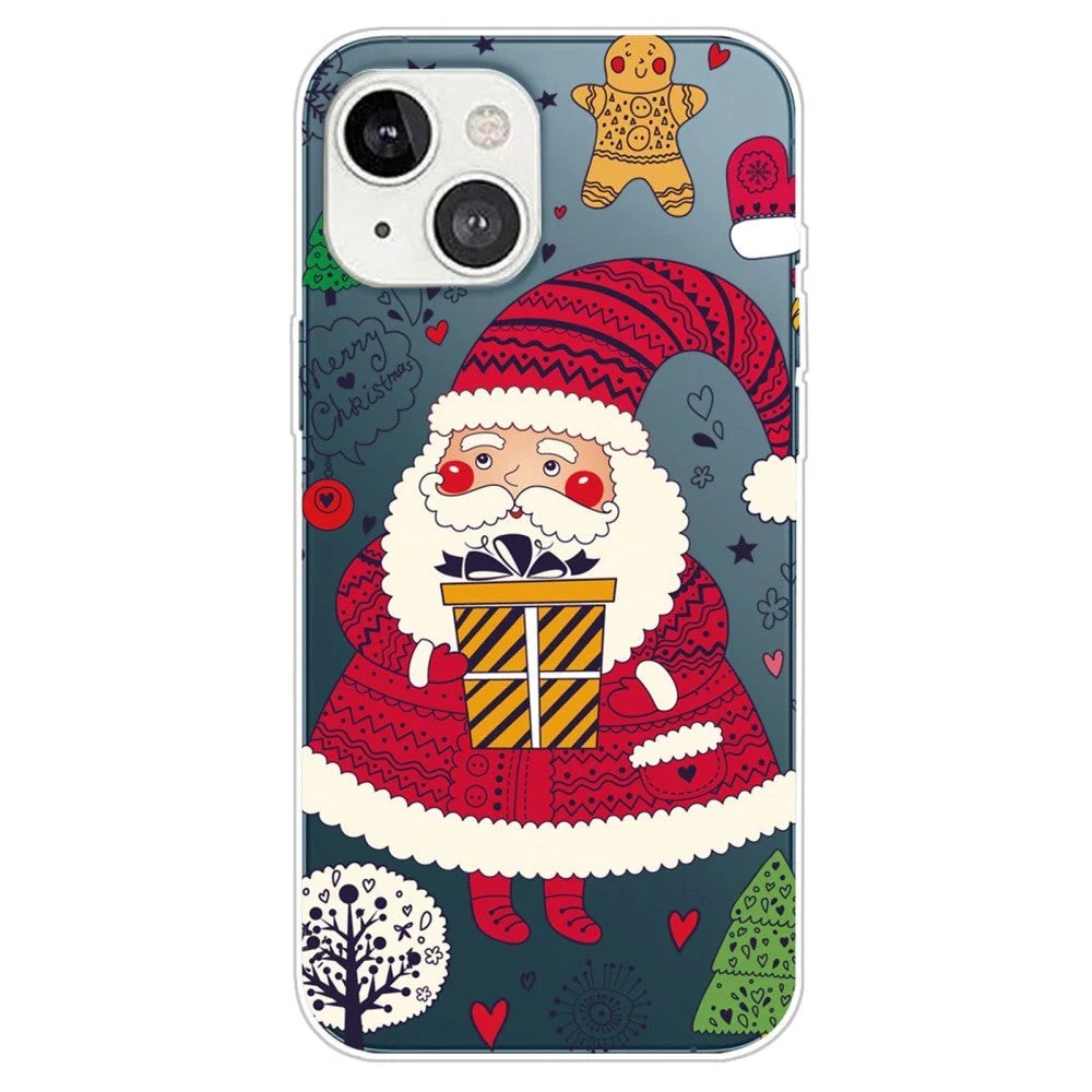 iPhone 14 Plus TPU Plast Jul Deksel - Julenissen Med Gave v:489273