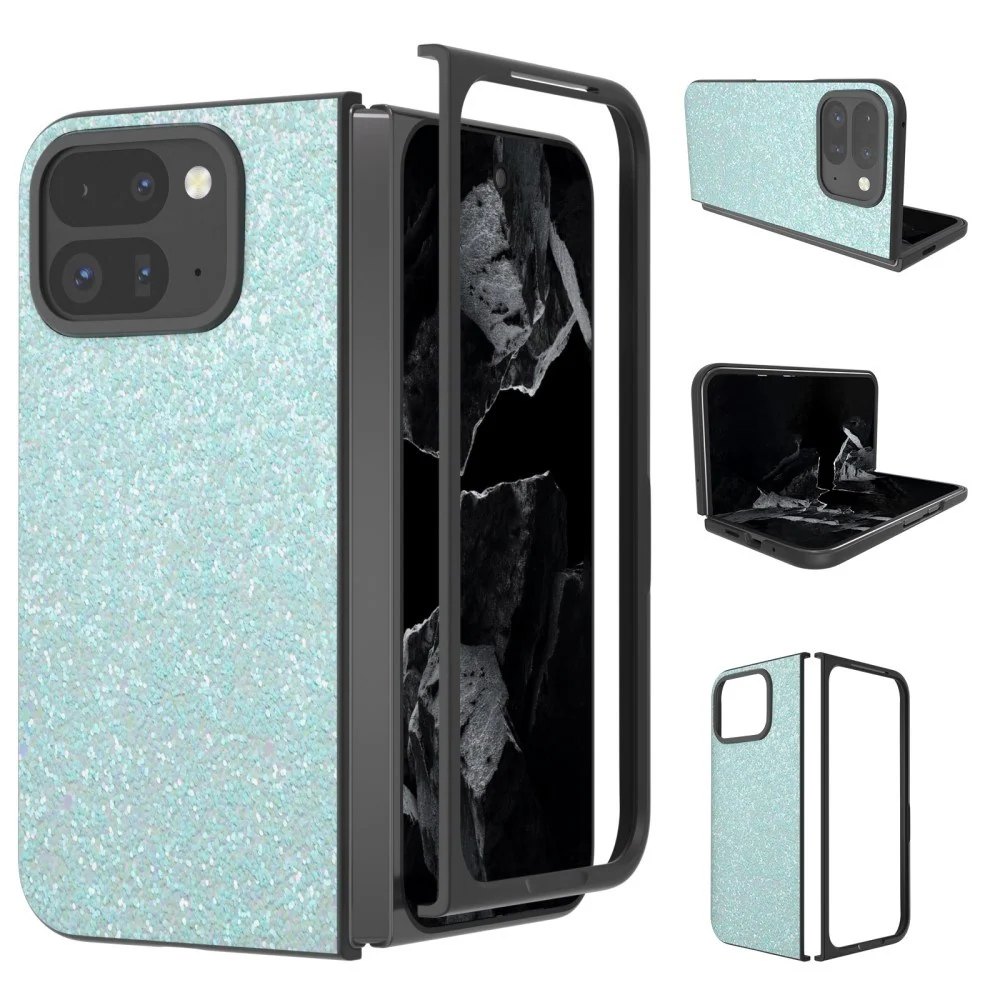 EIDERWOOD Google Pixel 9 Pro Fold (5G) Kunstskinn Glitter Deksel – Blå v:4768382 EIDERWOOD Google Pixel 9 Pro Fold (5G) Kunstskinn Glitter Deksel – Blå v:4768382