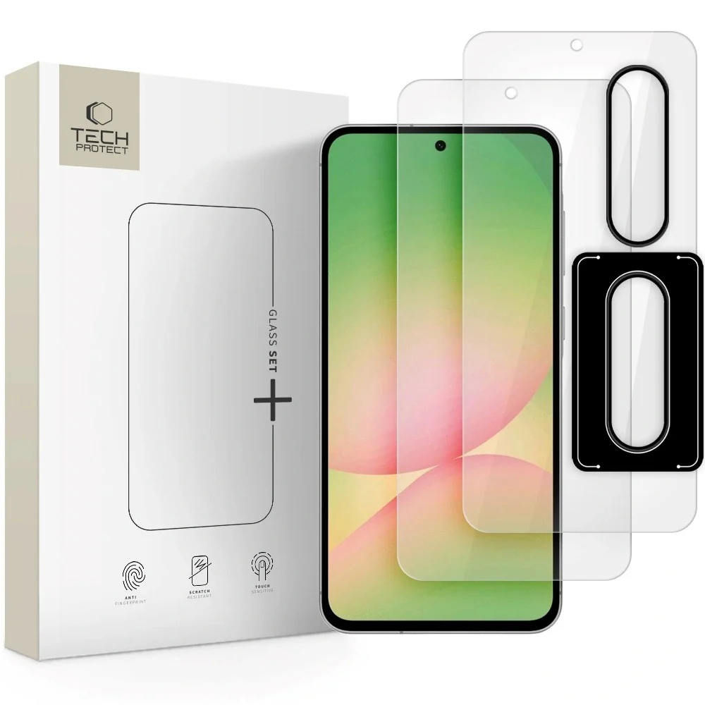Samsung Galaxy A36 (5G) / A56 (5G) Tech-Protect Beskyttelsessett – 2 x v:6801551 Samsung Galaxy A36 (5G) / A56 (5G) Tech-Protect Beskyttelsessett – 2 x v:6801551