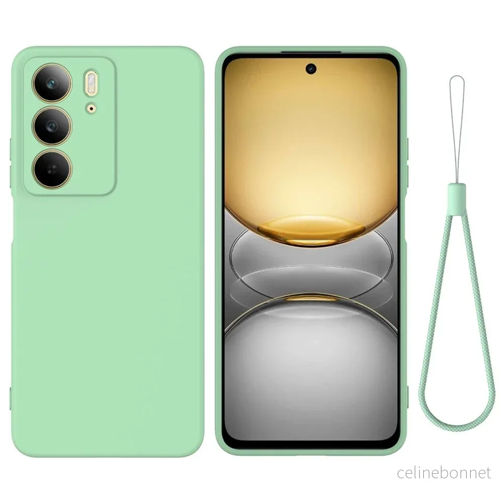 EIDERWOOD Realme C75 Liquid Silikon Deksel m. Stropp - Grønn v:6212184
