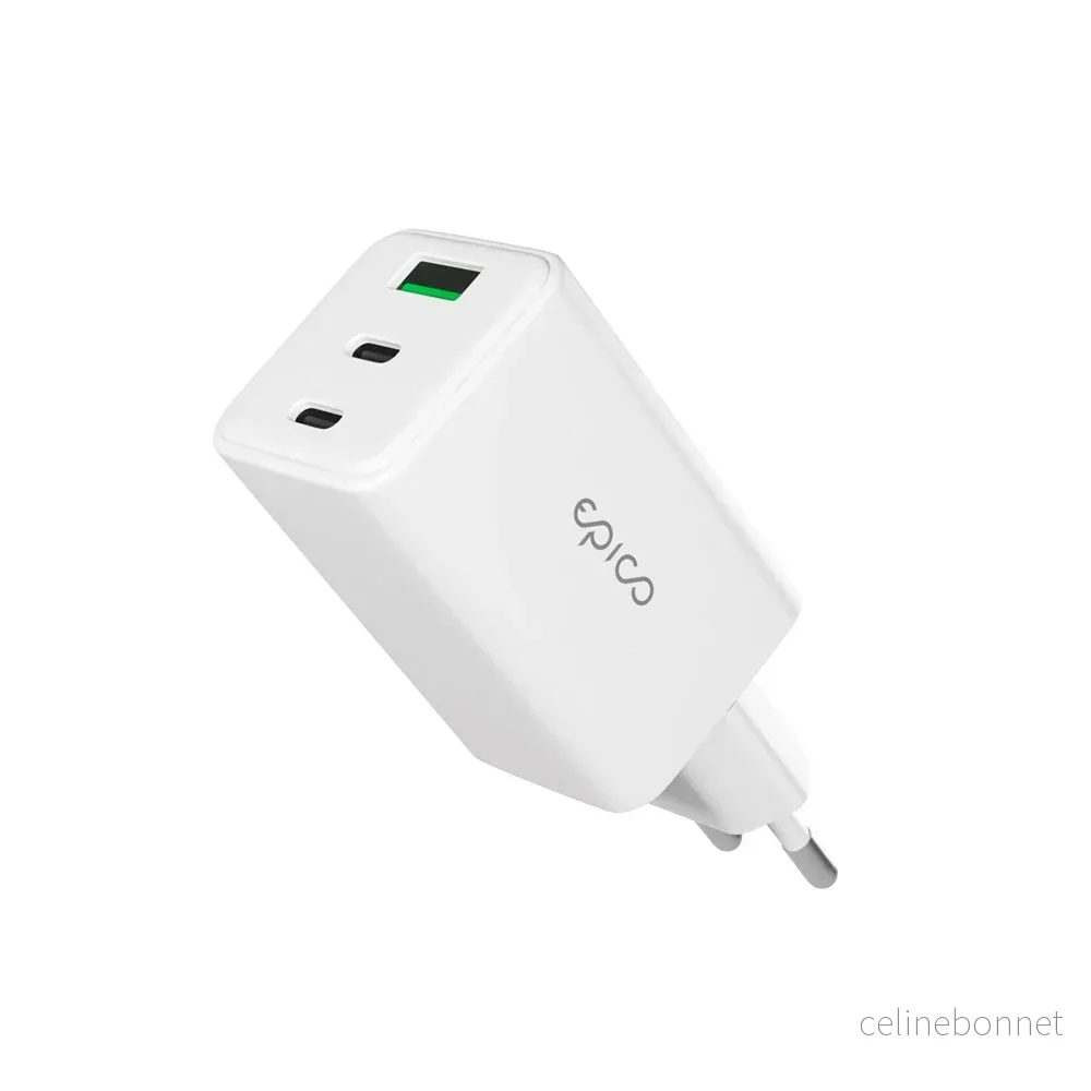 Epico UltraBoost GaN 65W Vegglader – 2x USB-C / 1x USB-A – Hvit v:7911609 Epico UltraBoost GaN 65W Vegglader – 2x USB-C / 1x USB-A – Hvit v:7911609