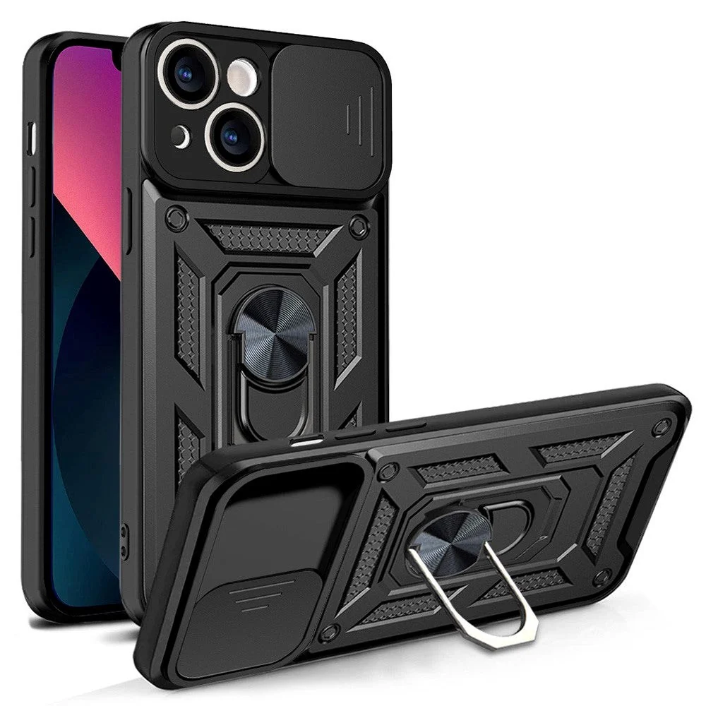 iPhone 13 Bakdeksel med Magnetisk Kickstand Og Cam Slider - Svart v:3445396
