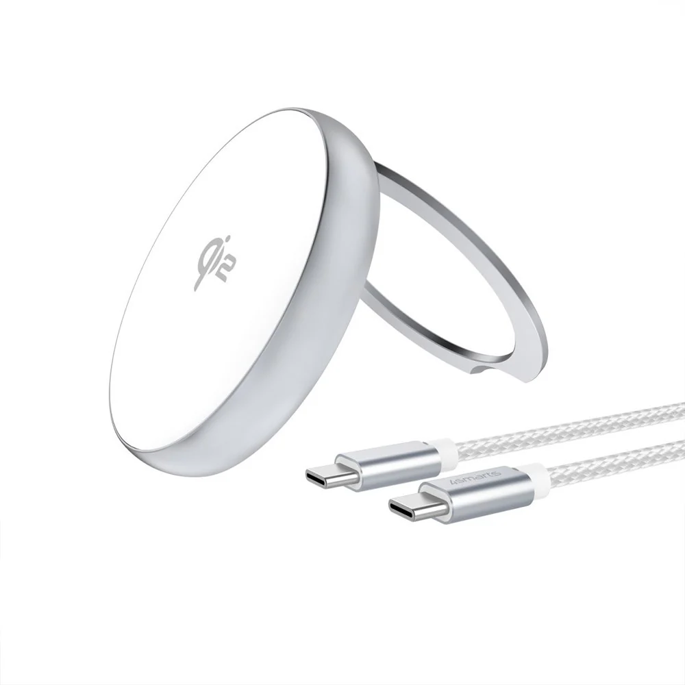 4smarts Qi2 Trådløs Lader 15W m. Kickstand – MagSafe-kompatibel – Hvit v:9908803 4smarts Qi2 Trådløs Lader 15W m. Kickstand – MagSafe-kompatibel – Hvit v:9908803