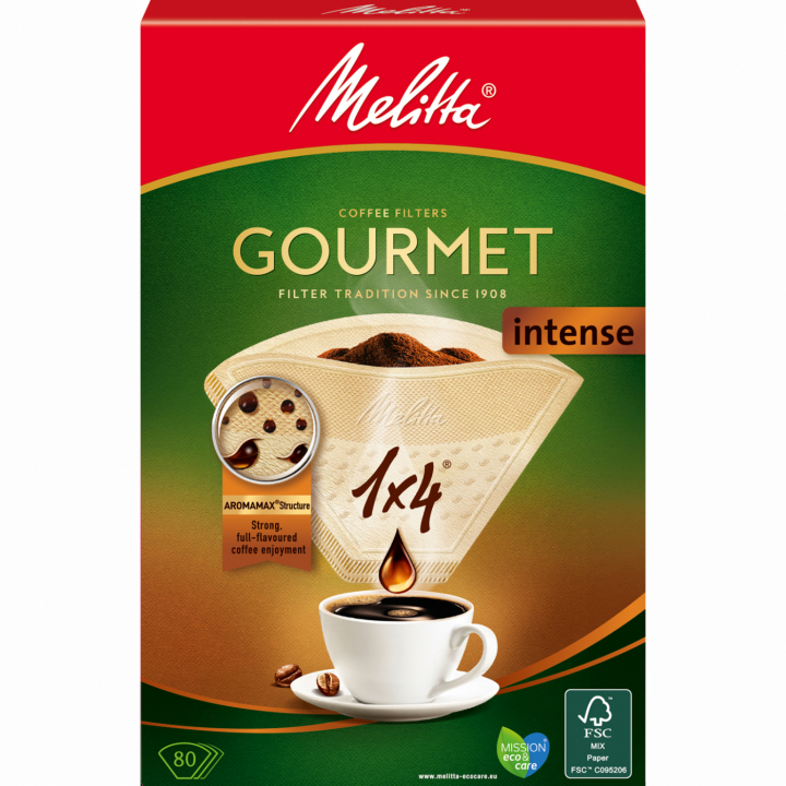 Melitta Kaffefilter Gourmet Intense 1X4 80P 8stk DFP v:2183251 Melitta Kaffefilter Gourmet Intense 1X4 80P 8stk DFP v:2183251
