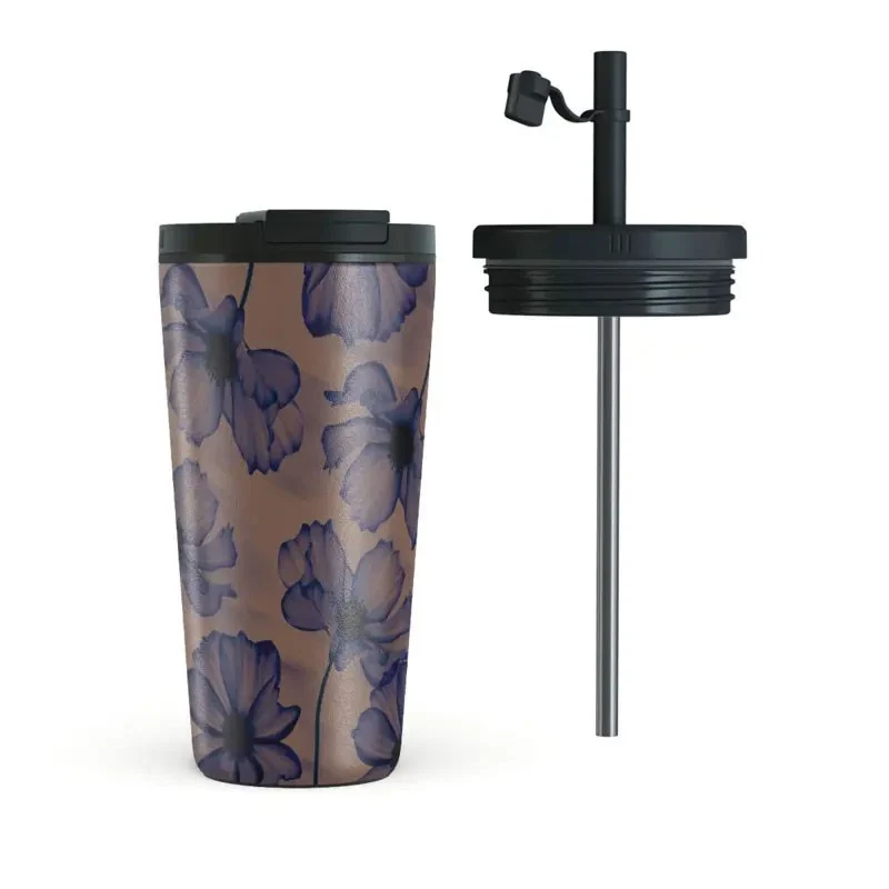 Burga Termokopp m. Lokk & Sugerør – 500ml – Velvet Night v:3340078