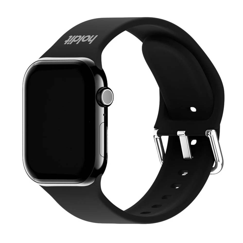 Apple Watch (42/44/SE/45/46/49mm) Holdit Silikon Klokkerem med Metalls v:1290309 Apple Watch (42/44/SE/45/46/49mm) Holdit Silikon Klokkerem med Metalls v:1290309