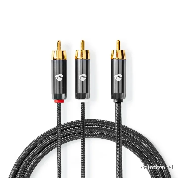Nedis subwoofer Cable | RCA Han | 2x RCA Han | Gull belagt | 3.00 m | Rund | 4.5 mm | Grå / Gun Metal Grå | Deksel Vindusboks v:9780228