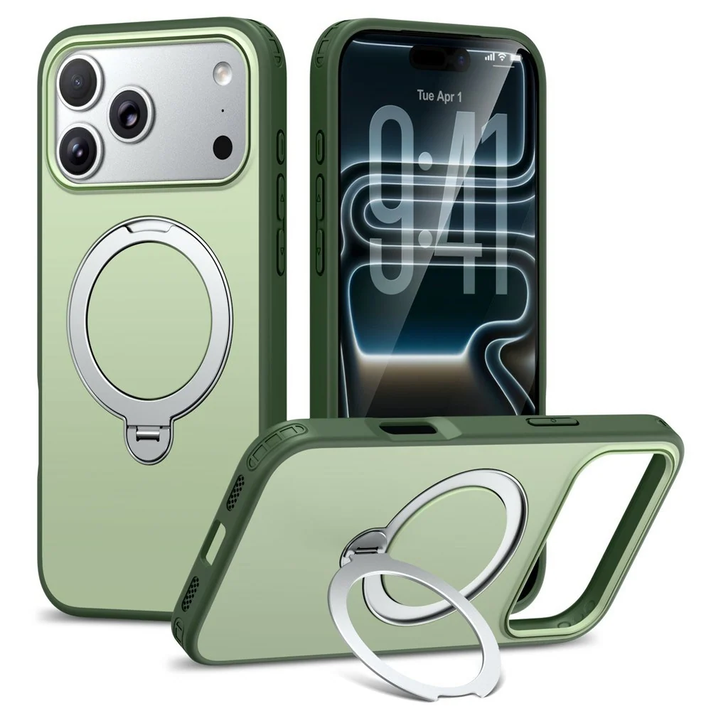 iPhone 18 Pro / 17 Pro EIDERWOOD Hybrid Plast Deksel m. Roterende Kick v:9481963