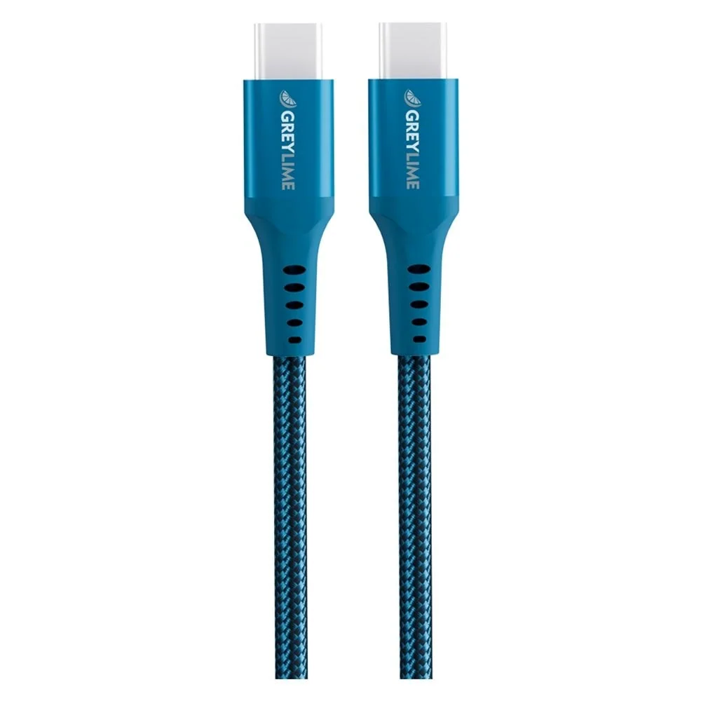 GreyLime 60W Flettet USB-C til USB-C Kabel 3 meter – Blå v:3989740 GreyLime 60W Flettet USB-C til USB-C Kabel 3 meter – Blå v:3989740