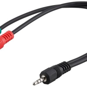 Goobay PC-hodesettadapter, 1x 3,5 mm AUX 4-pinners til 2x 3,5 mm AUX 3-pinners Pawl 3,5 mm plugg (4-pinners, stereo) > 2x 3,5 mm jack (3-pinners, stereo) v:4919997 Goobay PC-hodesettadapter, 1x 3,5 mm AUX 4-pinners til 2x 3,5 mm AUX 3-pinners Pawl 3,5 mm plugg (4-pinners, stereo) > 2x 3,5 mm jack (3-pinners, stereo) v:4919997