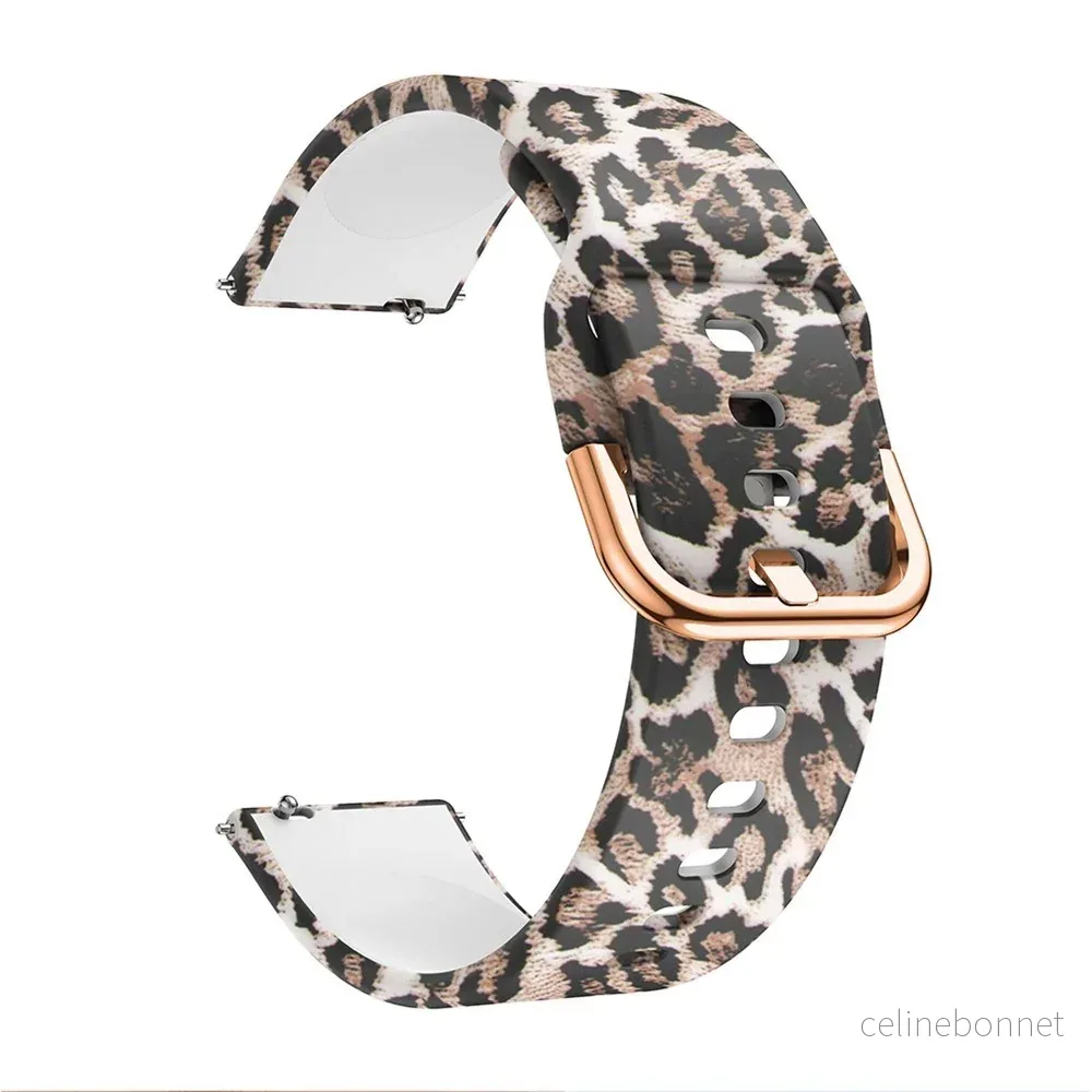 EIDERWOOD Universal (20mm) Smartklokke Silikonrem – Leopard v:7289316