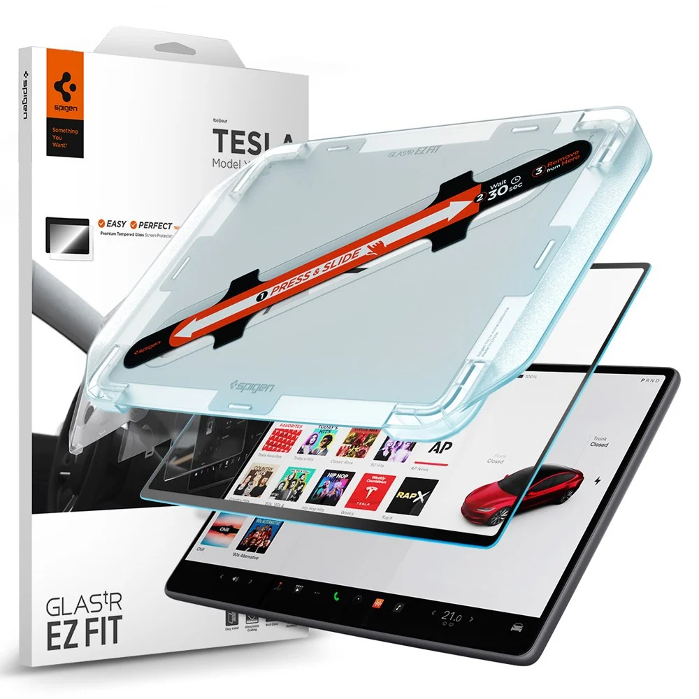 Spigen EZ Fit Skjermbeskytter – Tesla Model 3 (2024) med Monteringsram v:8708662
