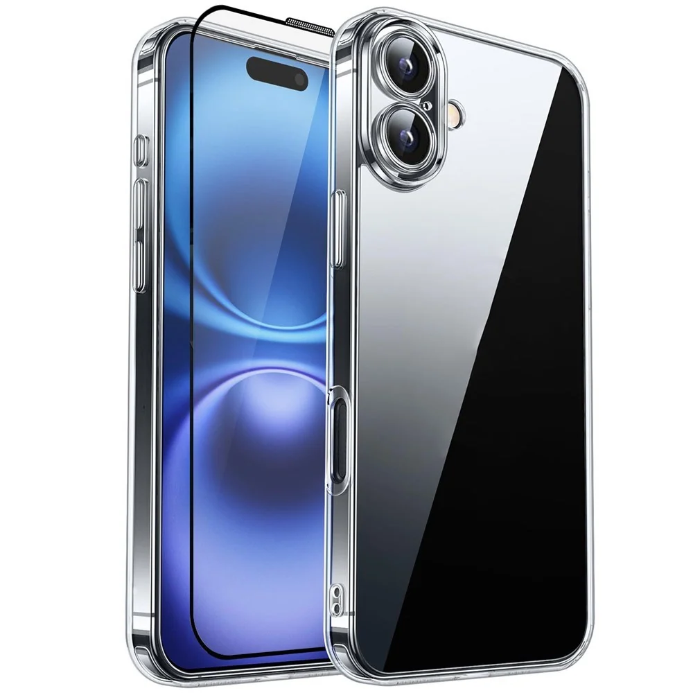 iPhone 16 RURIHAI 2-i-1 Beskyttelsessett m. Fleksibelt Plast Deksel & v:5387123