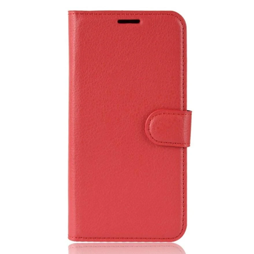 Nokia 2.3 Litchi PU Skinndeksel m. Lommebok – Rød v:2054797