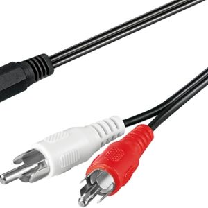 Goobay Adapter for lydkabel 3,5 mm jack til RCA-plugg Pawl 3,5 mm jack (3-pinners, stereo) > 2x RCA-plugg (audio venstre/høyre) v:7127221 Goobay Adapter for lydkabel 3,5 mm jack til RCA-plugg Pawl 3,5 mm jack (3-pinners, stereo) > 2x RCA-plugg (audio venstre/høyre) v:7127221