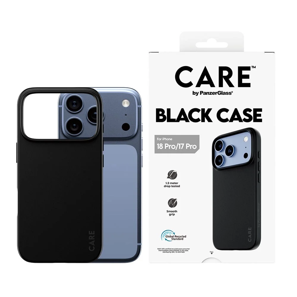 iPhone 18 Pro / 17 Pro CARE by PanzerGlass Fleksibelt Plast Deksel – S v:7762091 iPhone 18 Pro / 17 Pro CARE by PanzerGlass Fleksibelt Plast Deksel – S v:7762091