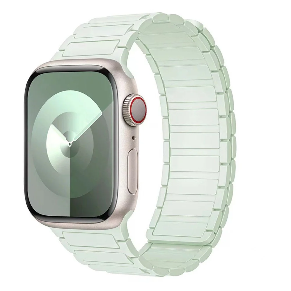 Apple Watch (38/40/41/42 mm) Lippa Magnetisk Silikonreim – Mintgrønn v:221041