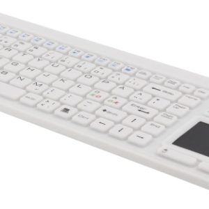 DELTACO silikontastatur med touchpad, IP68, 105 + 12 medietaster, hvit v:1206290 DELTACO silikontastatur med touchpad, IP68, 105 + 12 medietaster, hvit v:1206290