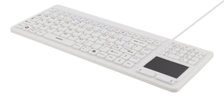 DELTACO silikontastatur med touchpad, IP68, 105 + 12 medietaster, hvit v:1206290