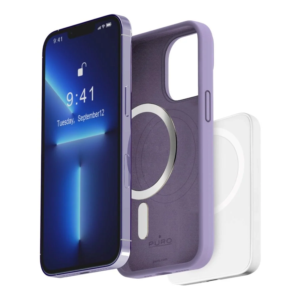 iPhone 14 Pro PURO ICON MAG Silikon Deksel – MagSafe Kompatibel – Lill v:745116 iPhone 14 Pro PURO ICON MAG Silikon Deksel – MagSafe Kompatibel – Lill v:745116