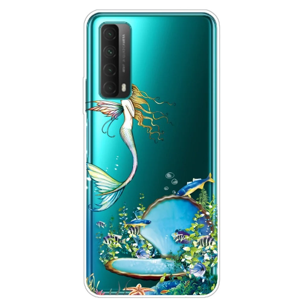 Huawei P Smart (2021) Gjennomsiktigt Plastikkdeksel m. Havfrue v:9687139