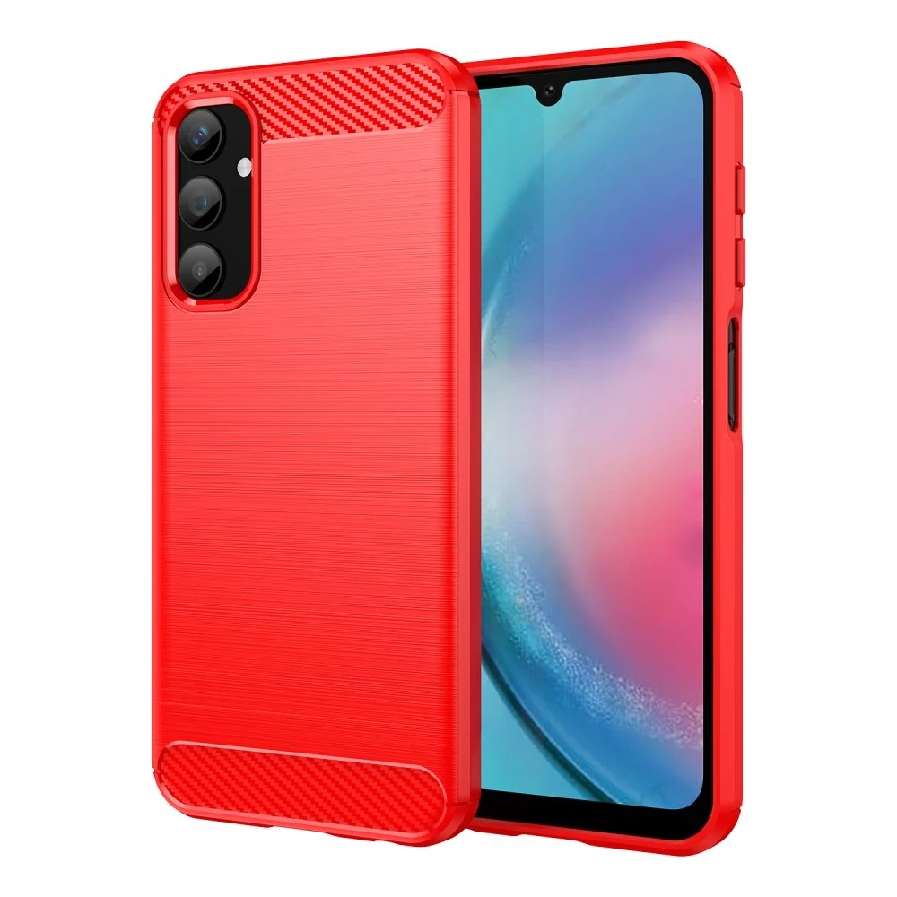 Samsung Galaxy A25 (5G) Brushed Carbon Fiber Fleksibelt Plast Deksel - v:7696346
