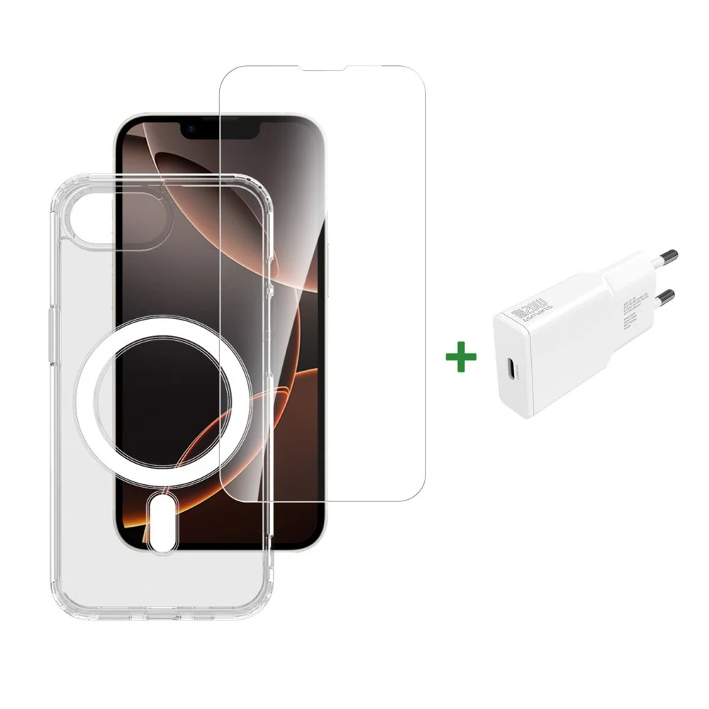 iPhone 17e / 16e 4smarts 3-i-1 Premium Starter Set – MagSafe Deksel, S v:456664 iPhone 17e / 16e 4smarts 3-i-1 Premium Starter Set – MagSafe Deksel, S v:456664