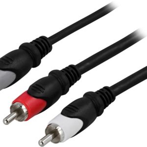 DELTACO lydkabel, 3,5mm output-2xRCA output 15m v:8774828