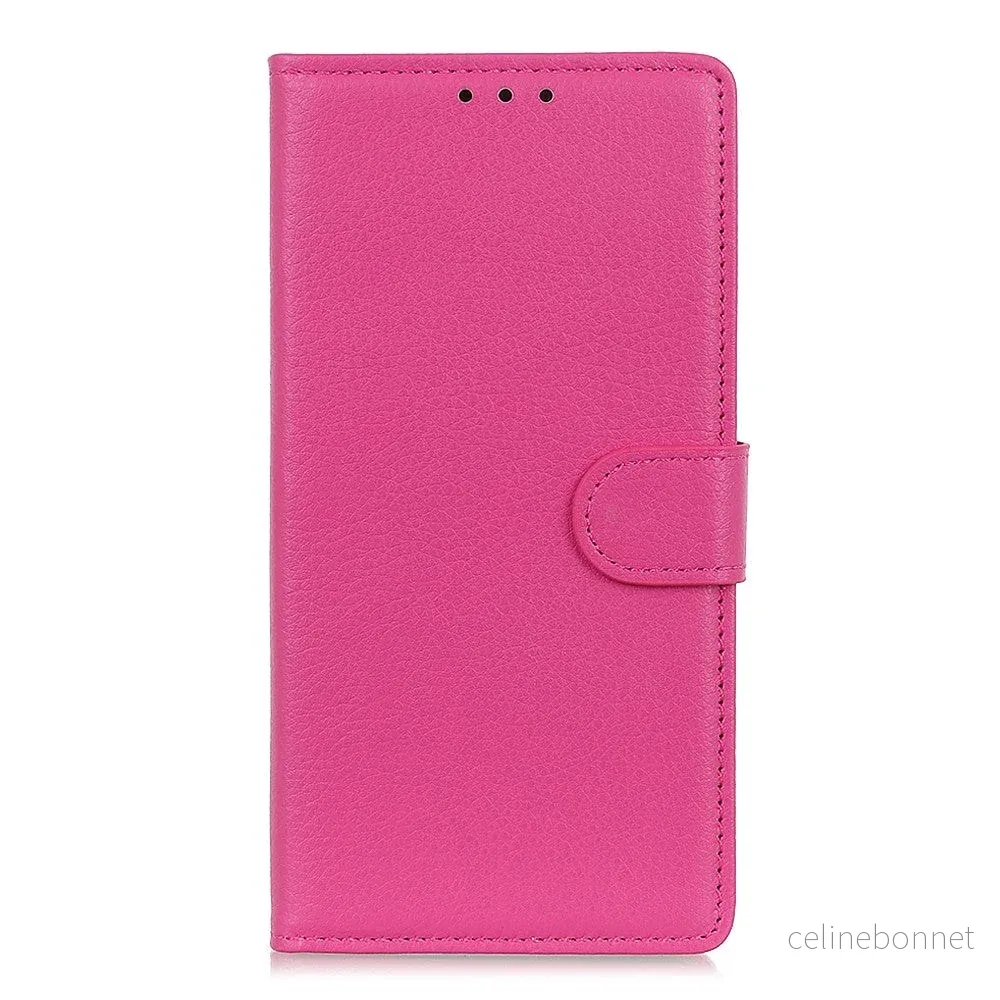 Nokia 2.4 Litchi PU Skinndeksel m. Lommebok – Lyserosa v:8991384