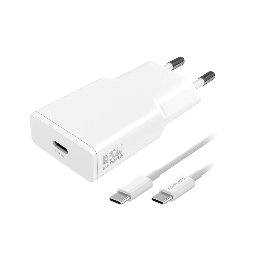 4Smarts PD Slim USB-C Vegglader 20W GaN m USB-C Kabel – Hvit v:7497709 4Smarts PD Slim USB-C Vegglader 20W GaN m USB-C Kabel – Hvit v:7497709