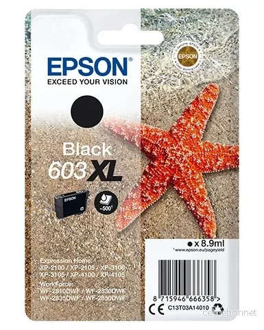 Epson Enkeltpakke med svart 603XL-blekk v:1203405