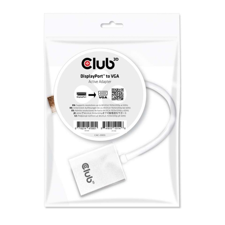 CLUB3D Displayport til VGA Active Adapter v:5756524 CLUB3D Displayport til VGA Active Adapter v:5756524