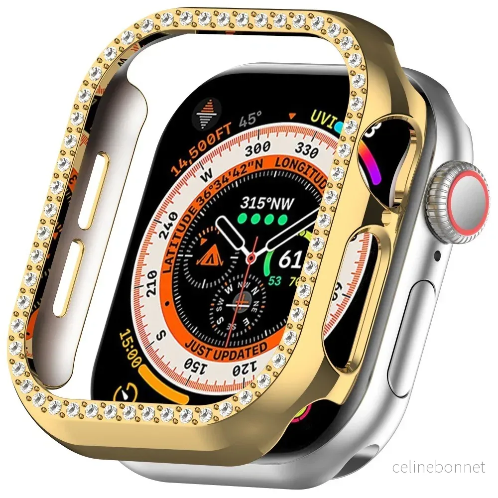 Apple Watch 11 / 10 (42mm) Hard Plast Deksel – Gull / Rhinsten v:5871825 Apple Watch 11 / 10 (42mm) Hard Plast Deksel – Gull / Rhinsten v:5871825