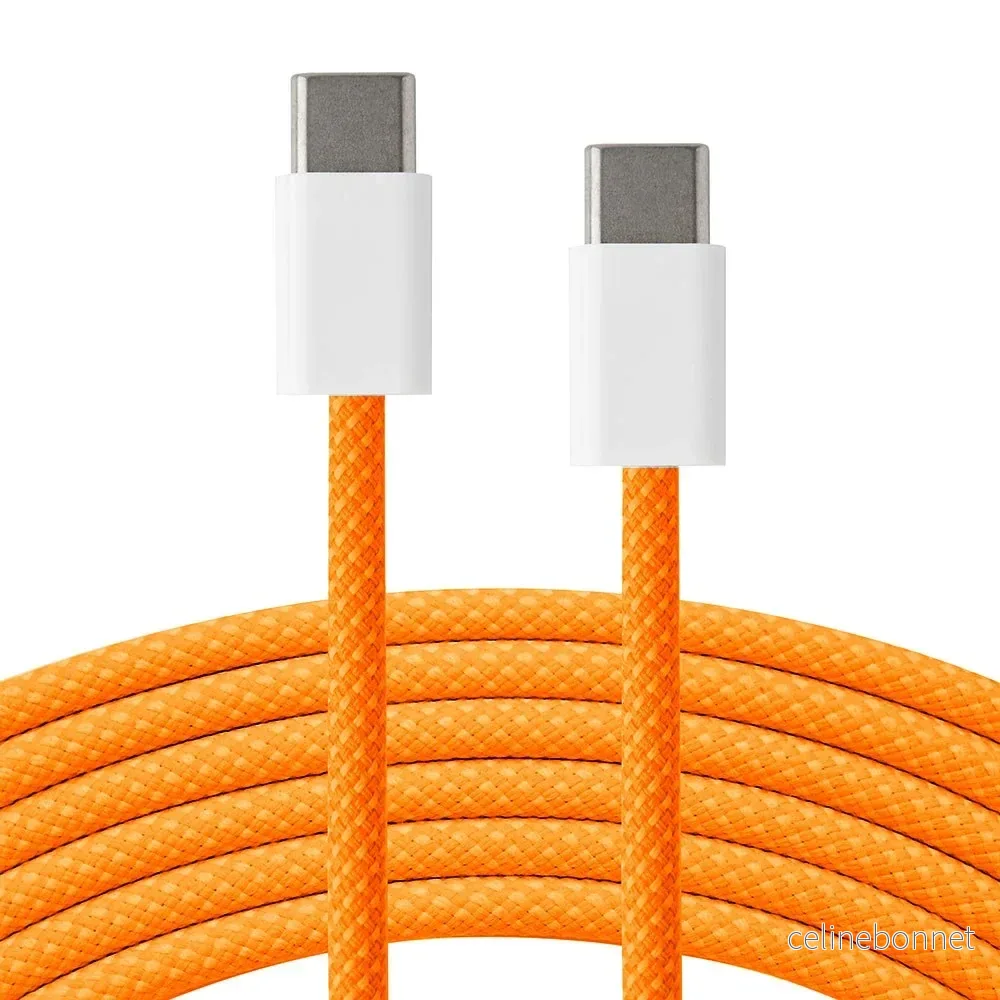 Xceed Braided USB-C til USB-C PD 60W – 2m – Oransje v:8298711 Xceed Braided USB-C til USB-C PD 60W – 2m – Oransje v:8298711