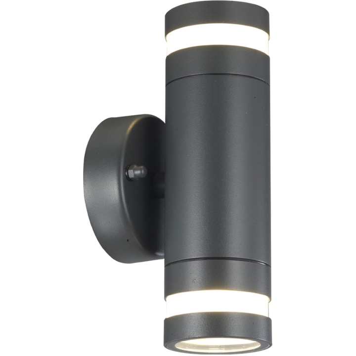 Llitt Fredrik II Veggarmatur 2xGU10 sokkel IP44 Antracitt v:8108736