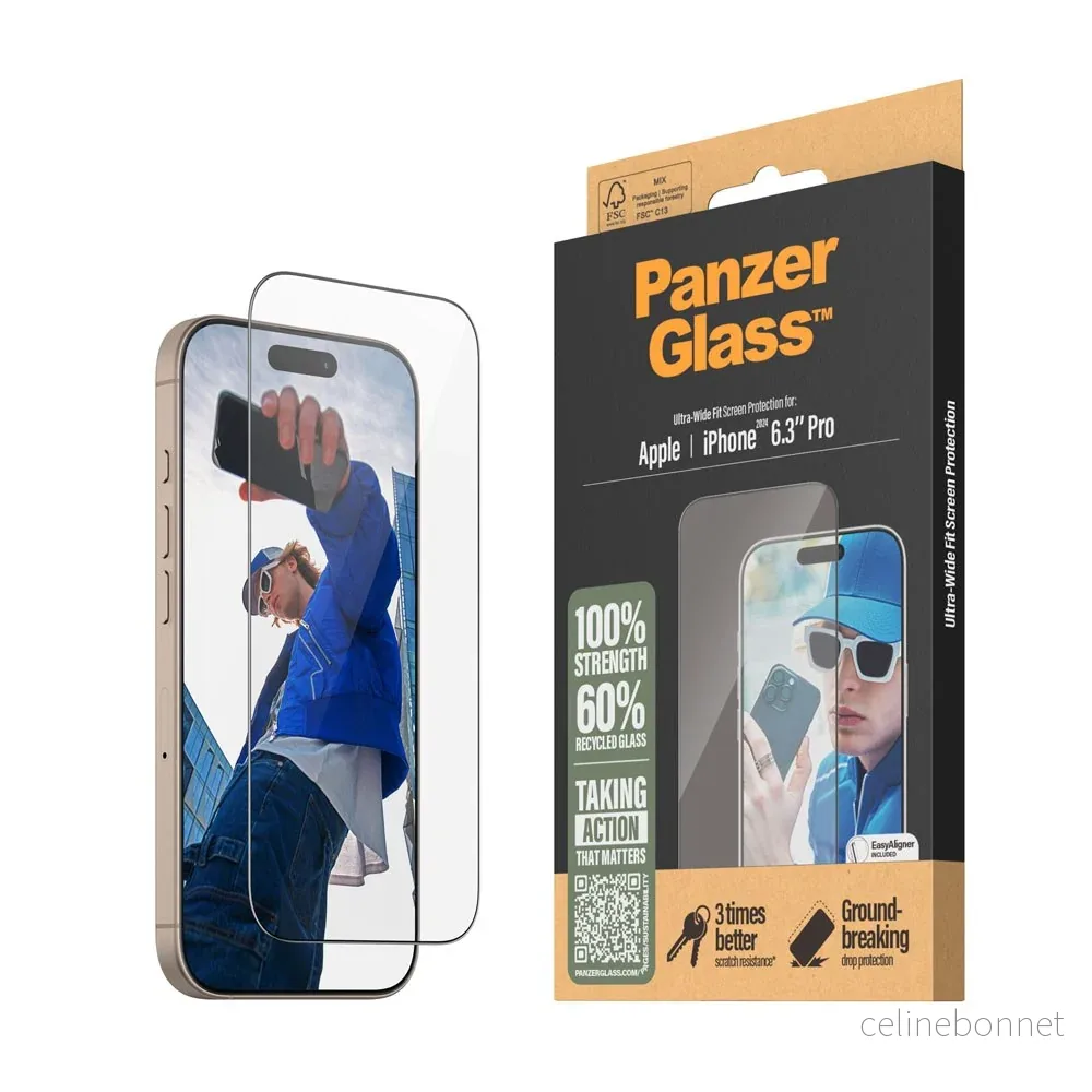 iPhone 16 Pro PanzerGlass Ultra Wide Fit Skjermbeskyttelse m. EasyAlig v:7446046
