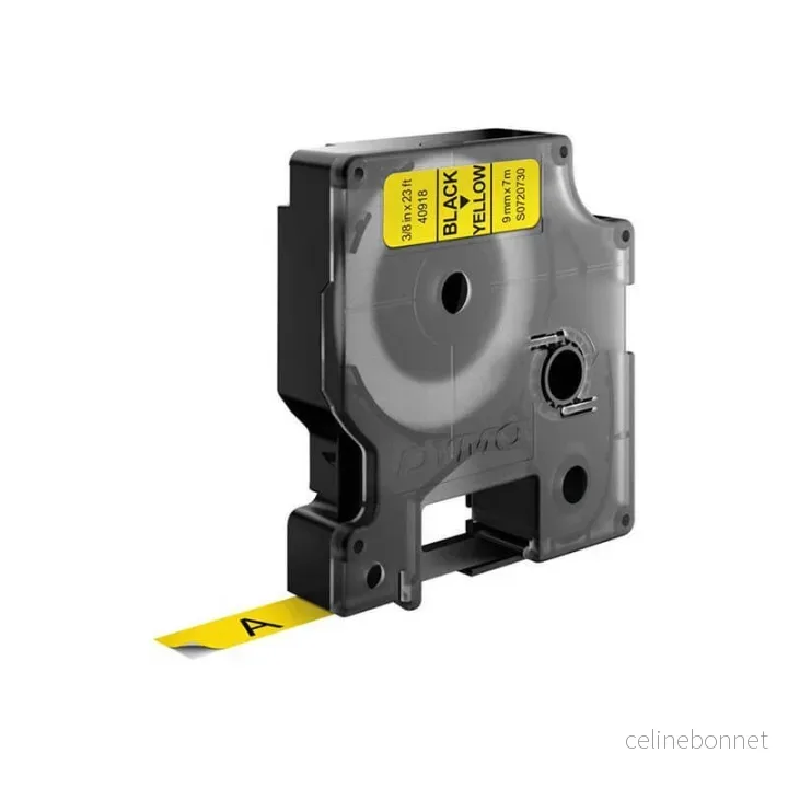 DYMO Färgband S0720730 40918 9mm Svart på Gul v:9148423 DYMO Färgband S0720730 40918 9mm Svart på Gul v:9148423