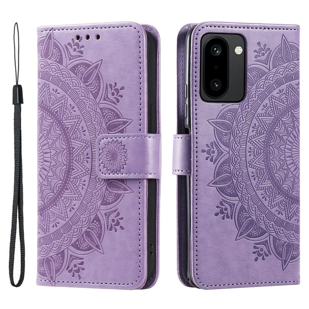 OnePlus 15R EIDERWOOD Kunstskinn Flip Deksel m. Mønster - Lilla v:609444