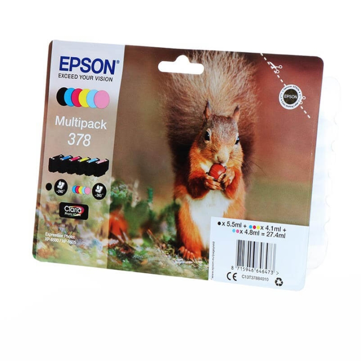 EPSON Blekk C13T37884010 378 Multipack Squirrel v:4015059 EPSON Blekk C13T37884010 378 Multipack Squirrel v:4015059