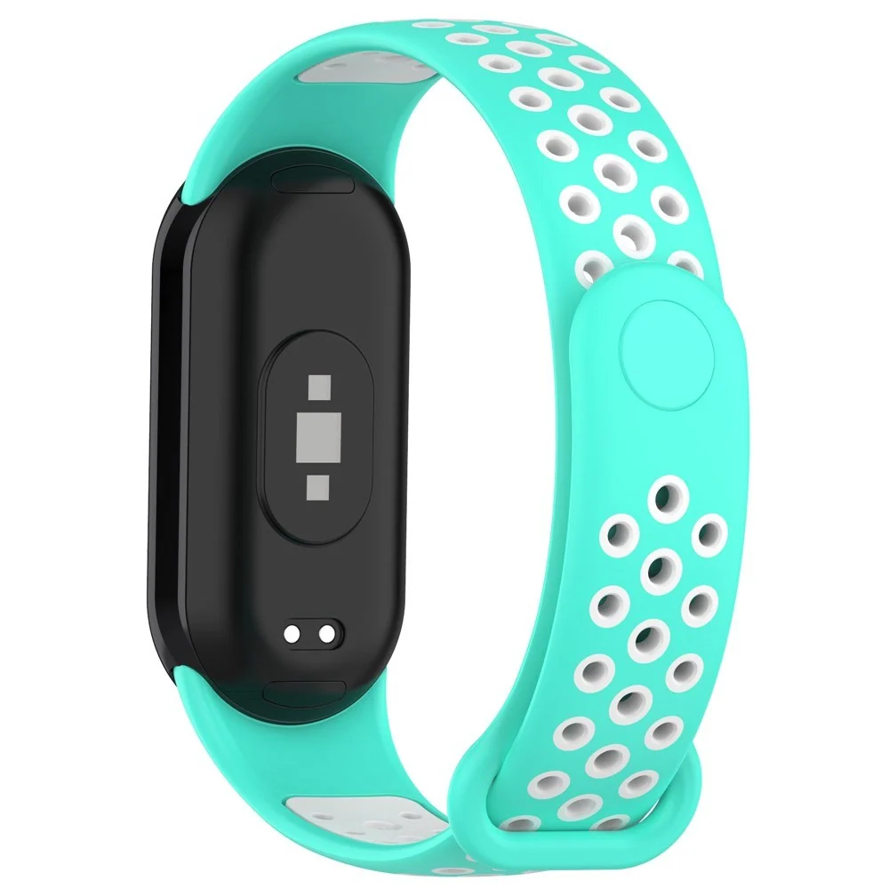 Xiaomi Smart Band 10 / 9 / 8 / NFC Silikon Klokkereim – Turkis / Hvit v:9830262 Xiaomi Smart Band 10 / 9 / 8 / NFC Silikon Klokkereim – Turkis / Hvit v:9830262