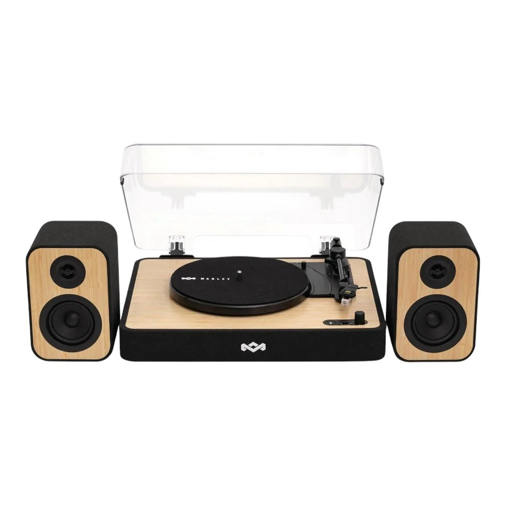 House of Marley Revolution Platespiller & Høyttaler – Svart / Lys Bamb v:8113550