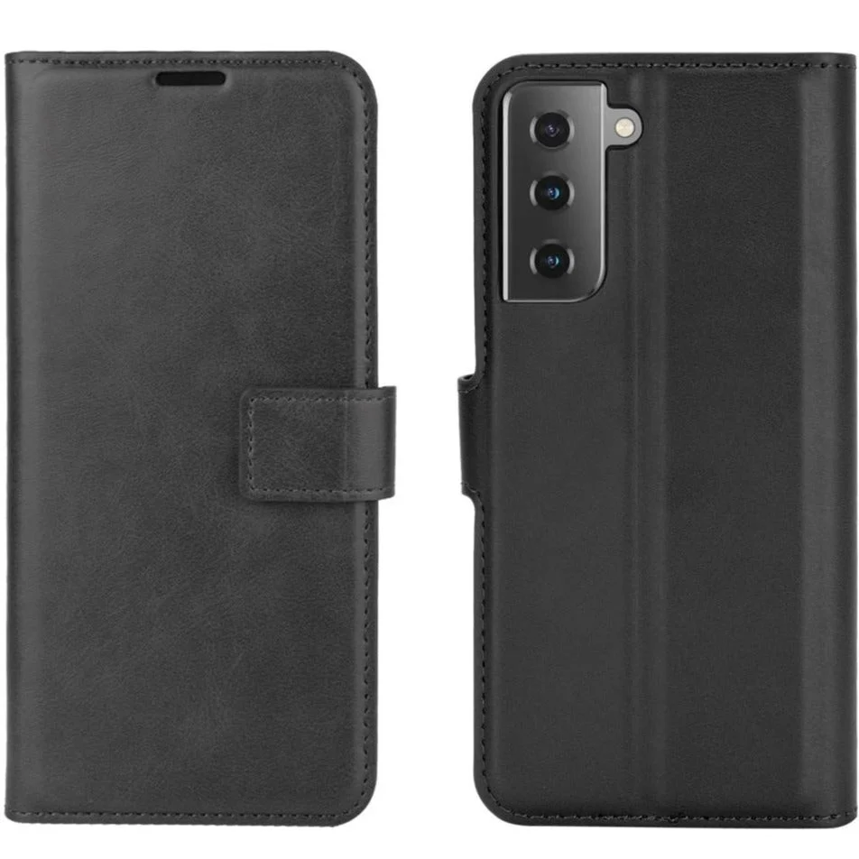 Samsung Galaxy S21 Skinn Flip Deksel med Lommebok – Svart v:9569352 Samsung Galaxy S21 Skinn Flip Deksel med Lommebok – Svart v:9569352