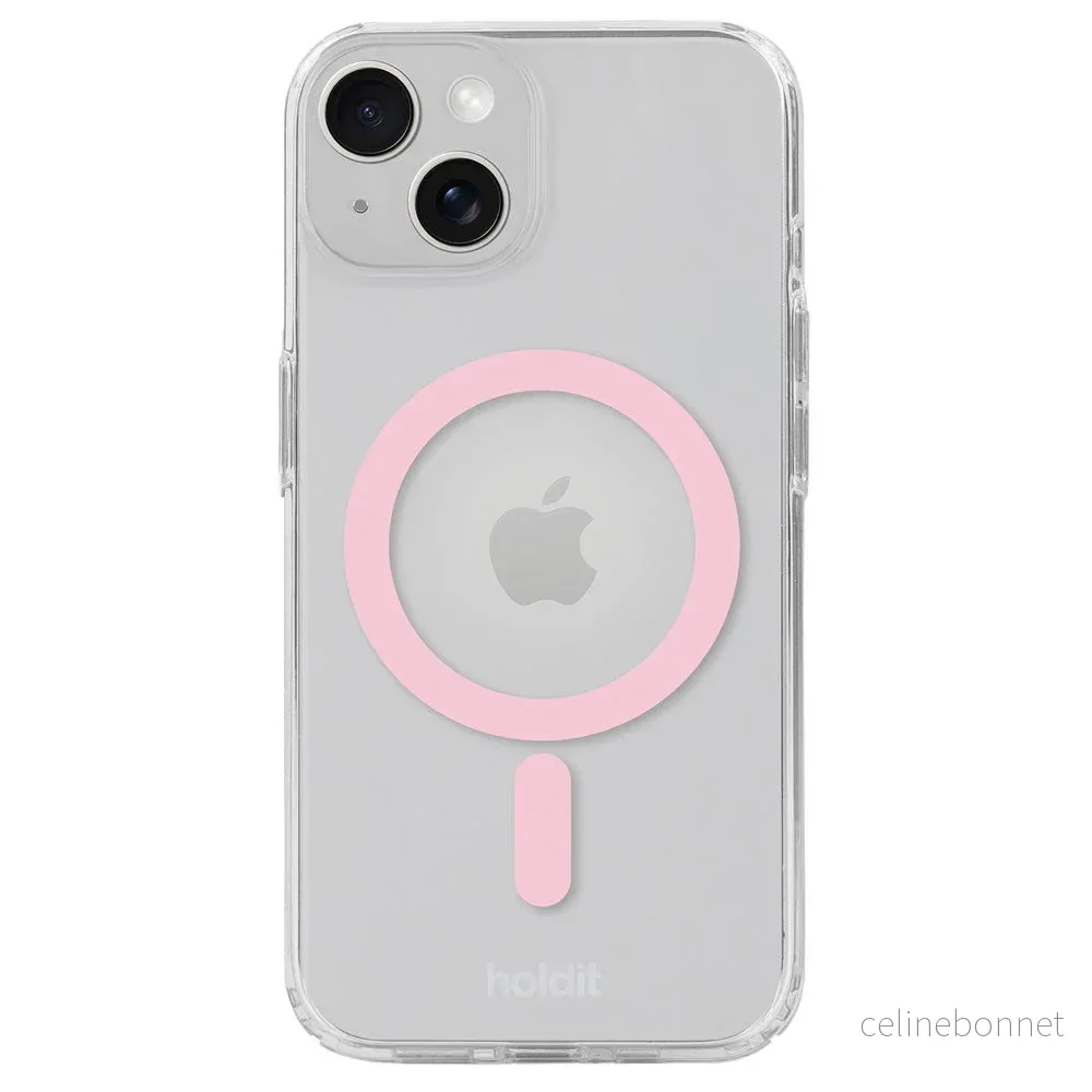 Holdit iPhone 15 / 14 / 13 MagSafe Deksel – Transparent / Pink v:548882 Holdit iPhone 15 / 14 / 13 MagSafe Deksel – Transparent / Pink v:548882