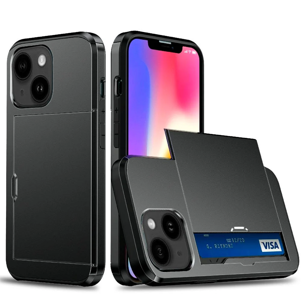 iPhone 13 Drop Proof Deksel m. Lommebok - Svart v:6087700
