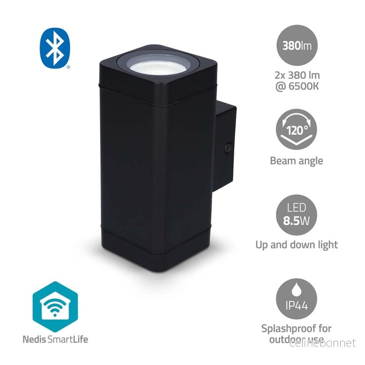 Nedis Smartlife utendørs lys | 760 lm | Bluetooth® | 8.5 W | Varm til avkjølt hvitt | 2700 - 6500 | ABS | Android™ / IOS v:6522703