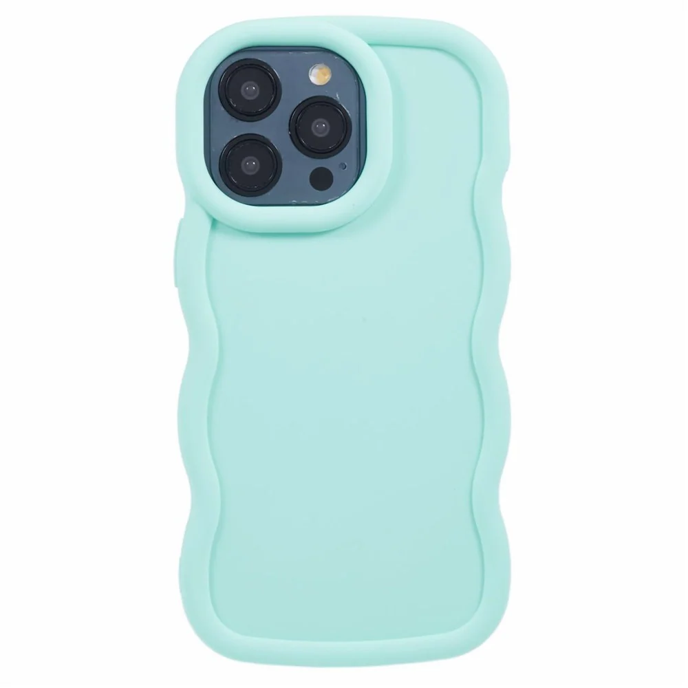 iPhone 15 Pro EIDERWOOD Fleksibelt Plast Wavy Deksel - Blå v:1790699