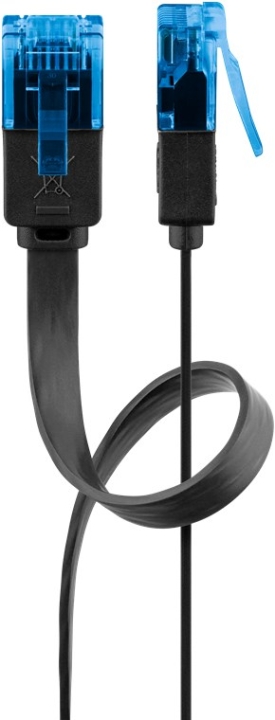 Goobay CAT 6A flat patchkabel, U/UTP, svart kobberleder (CU), 10 m v:2851966