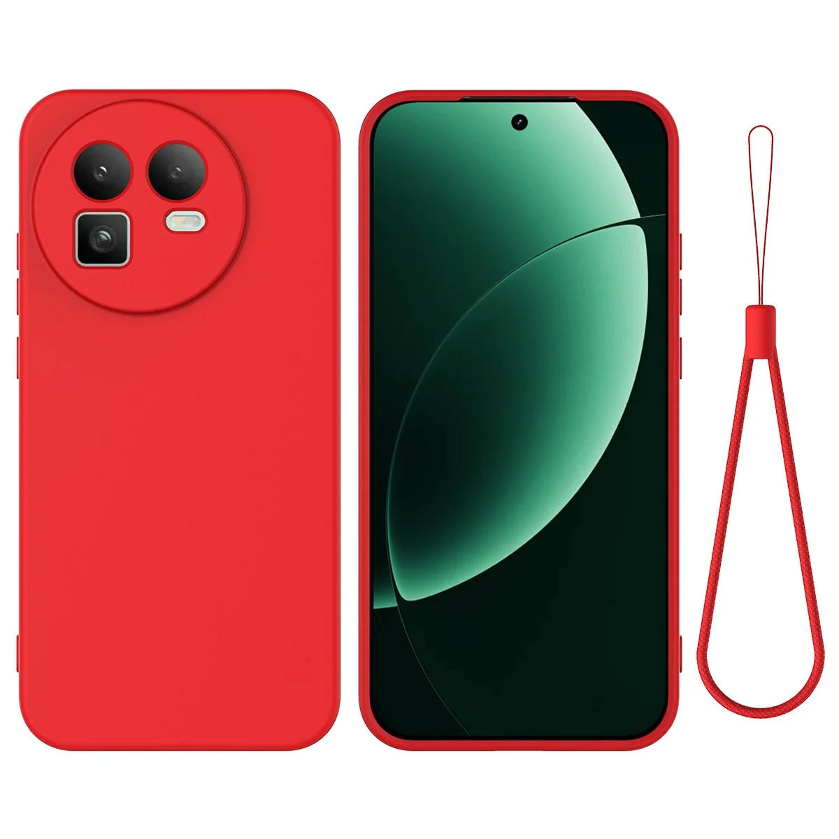 Realme GT 8 EIDERWOOD Silikon Deksel m. Stropp - Rød v:6215578