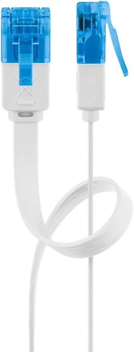 Goobay CAT 6A flat patchkabel, U/UTP, hvit kobberleder (CU), 15 m v:1910233